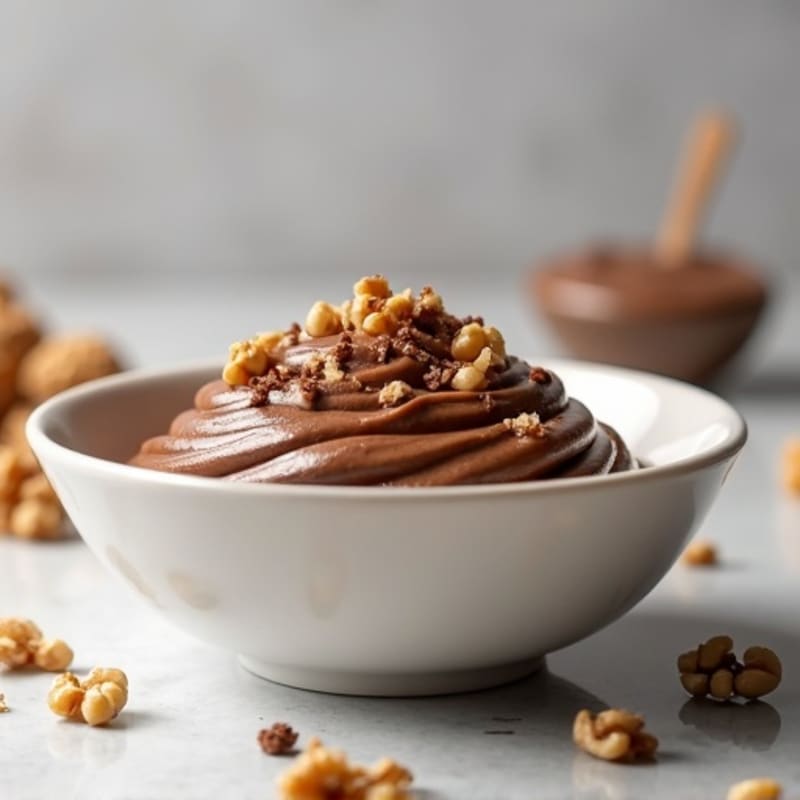 Chocolate Protein Greek Yogurt with Chopped Walnuts