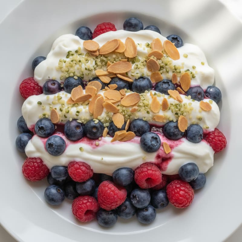 Greek Yogurt Protein Parfait with Mixed Berries