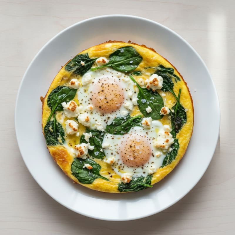 Baked Eggs with Spinach and Feta