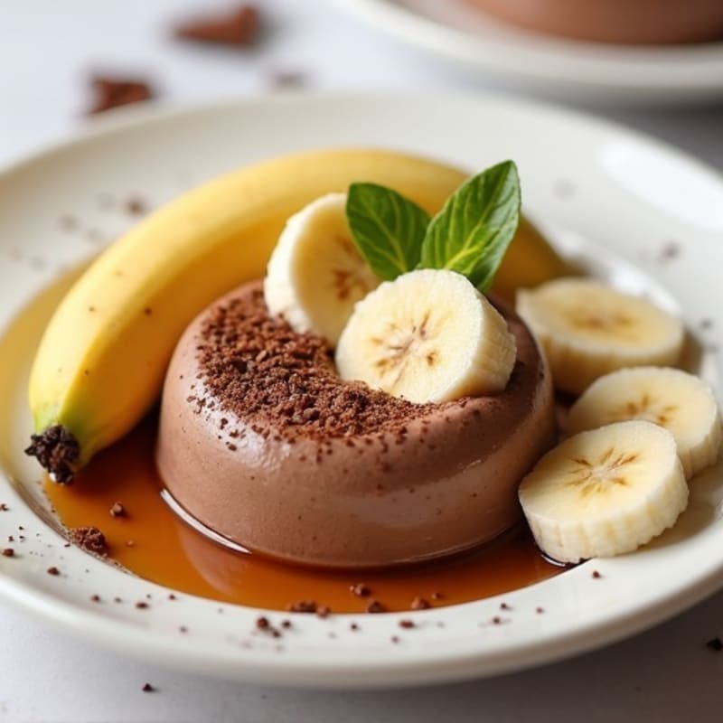 Protein Chocolate Yogurt Mousse with Sliced Bananas