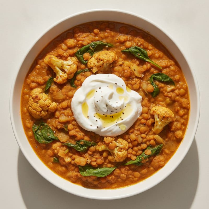 Lentil and Vegetable Curry Bowl