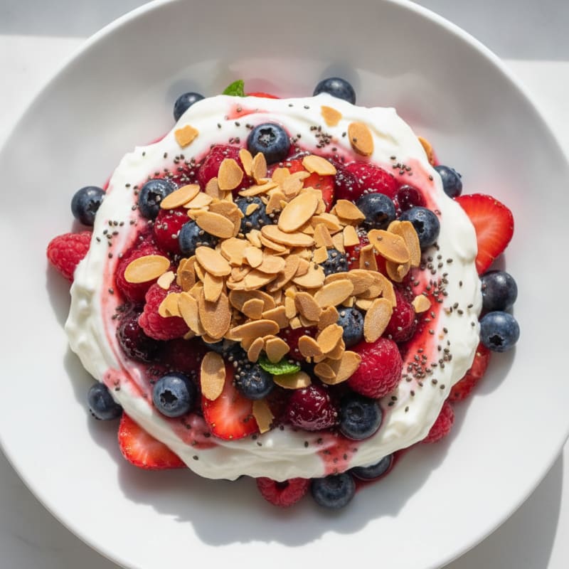 Greek Yogurt Protein Parfait with Mixed Berries