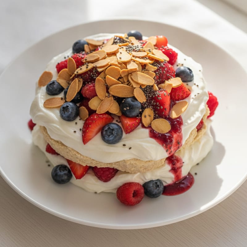 Greek Yogurt Protein Parfait with Mixed Berries and Whey Protein