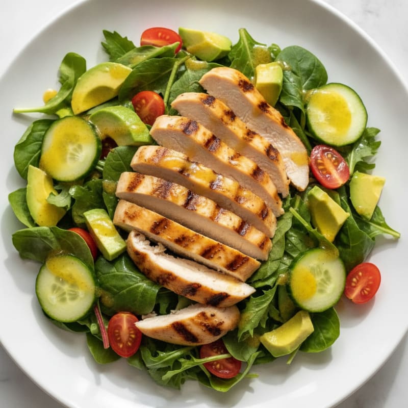 Grilled Chicken Salad with Mixed Greens and Lemon Vinaigrette