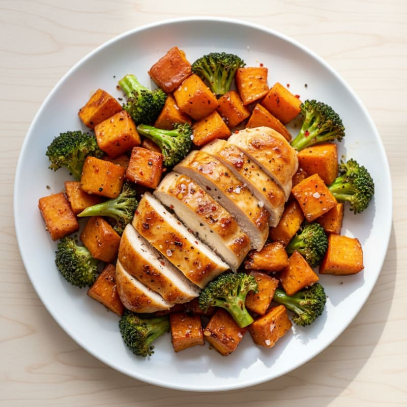 Sheet Pan Honey-Garlic Chicken and Sweet Potatoes