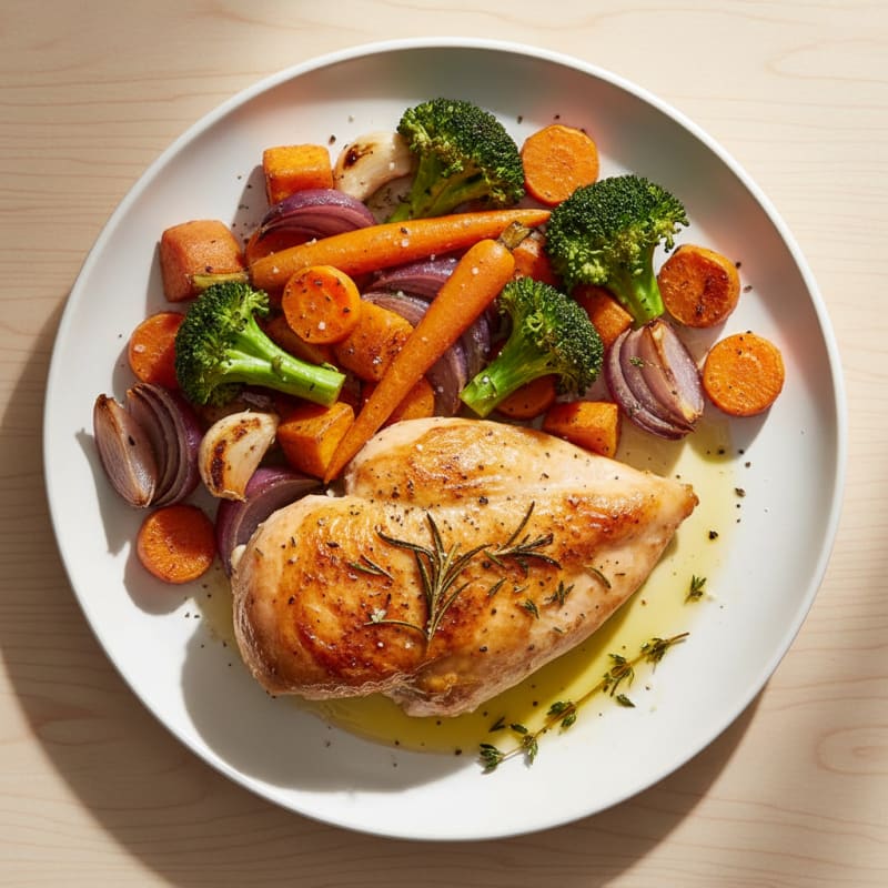 Herb-Roasted Chicken with Roasted Vegetables