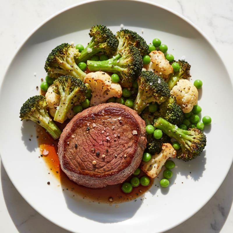 Pan-Seared Fillet Steak with Roasted Vegetables