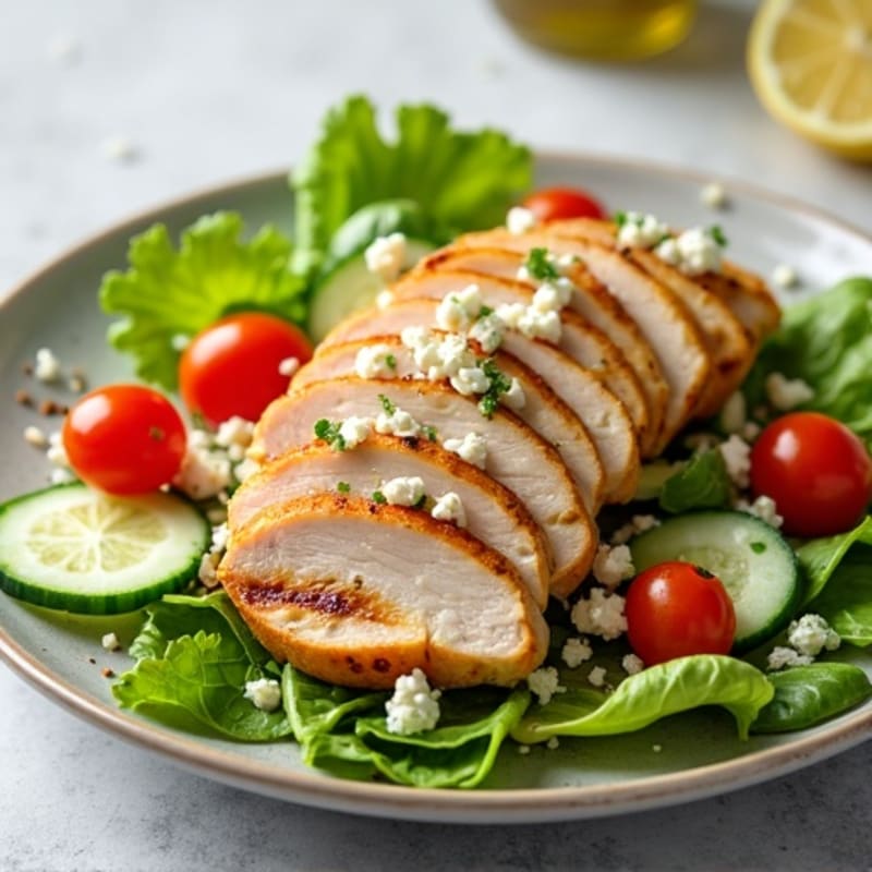 Grilled Turkey Breast Salad with Crunchy Romaine and Lemon Vinaigrette