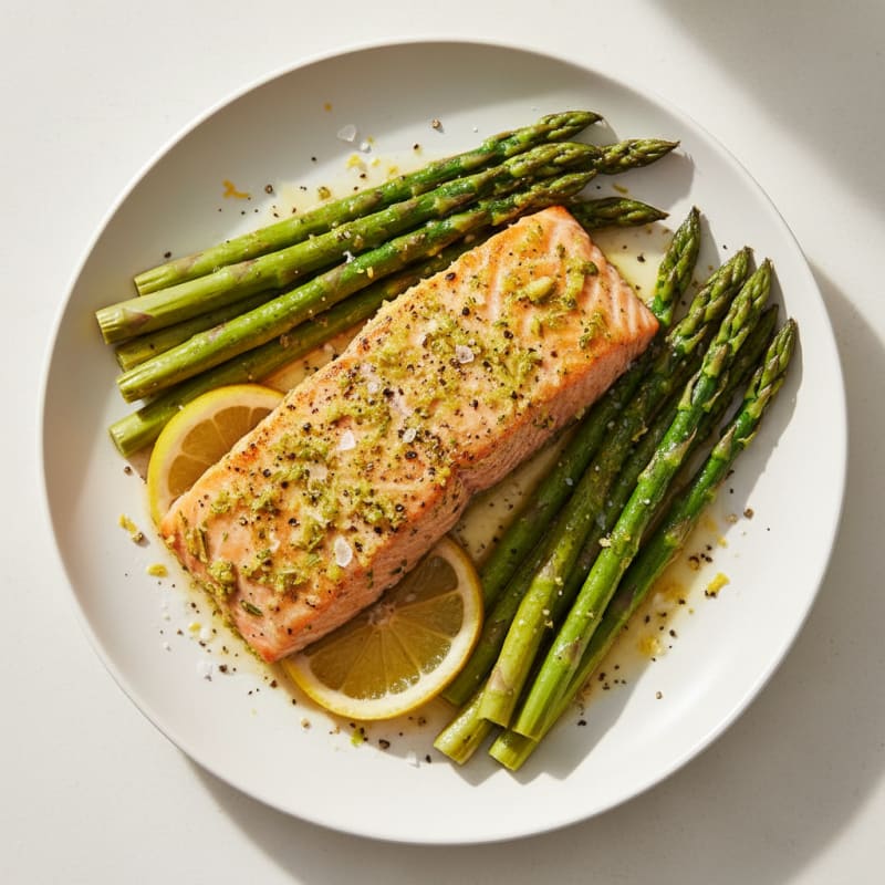 Zesty Lemon-Herb Roasted Salmon with Asparagus