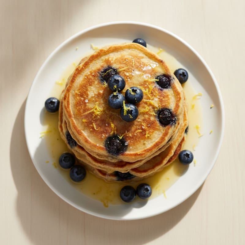 Blueberry Ricotta Pancakes with Lemon Zest