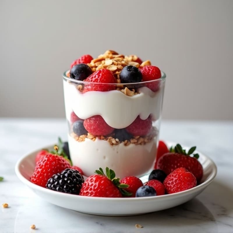 Greek Yogurt Protein Parfait with Berries and Almonds