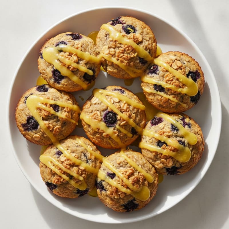 Blueberry Streusel Muffins with Lemon Glaze