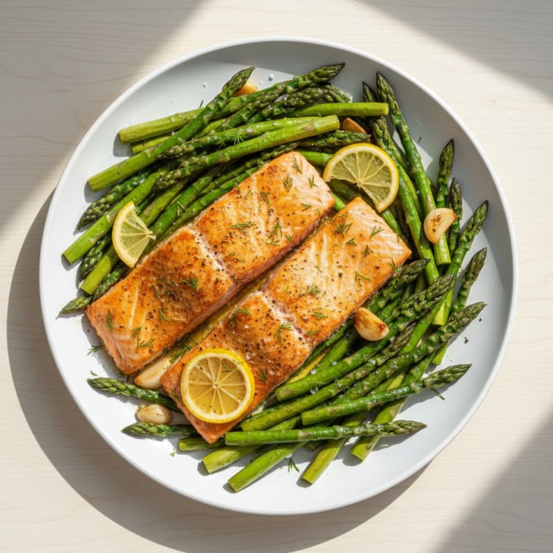 Lemon-Dill Baked Salmon with Asparagus