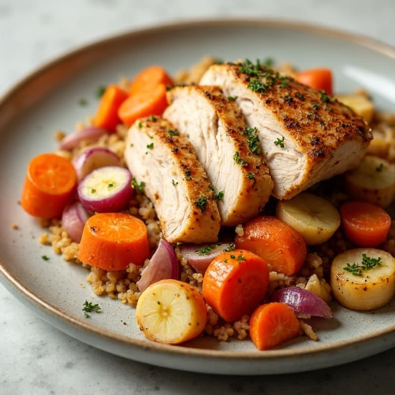 Tender Italian Herb Shredded Chicken with Root Vegetables