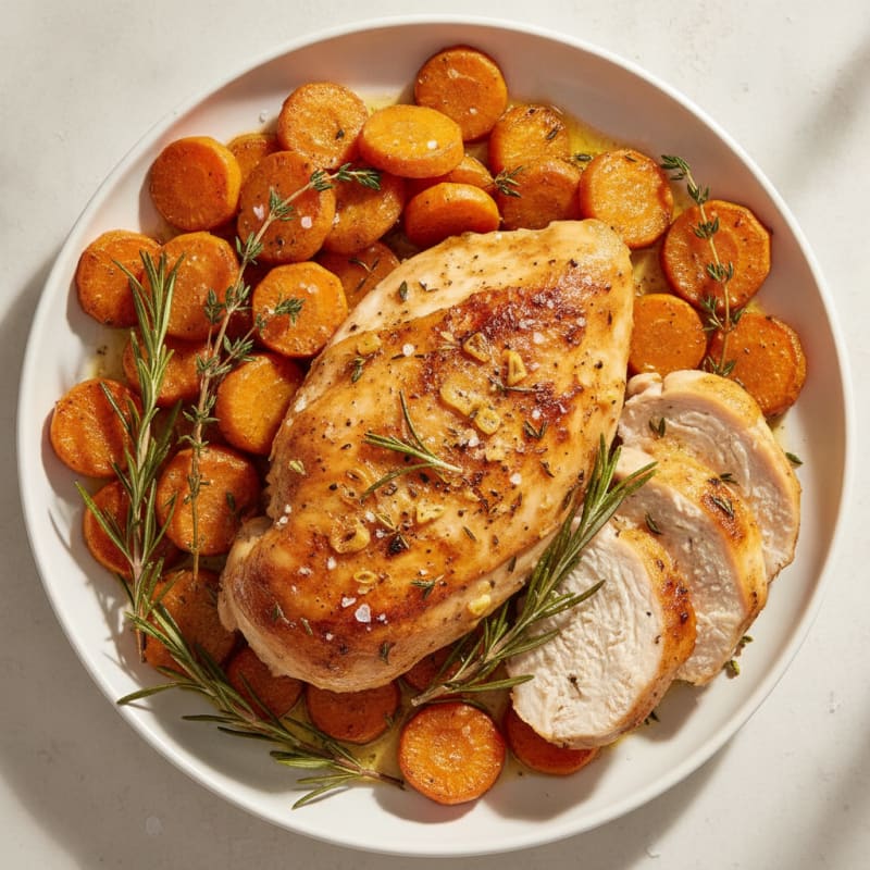 Garlic Herb Roasted Chicken with Root Vegetables