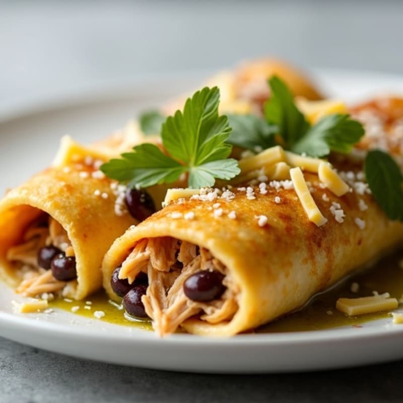 Salsa Verde Shredded Chicken Enchiladas