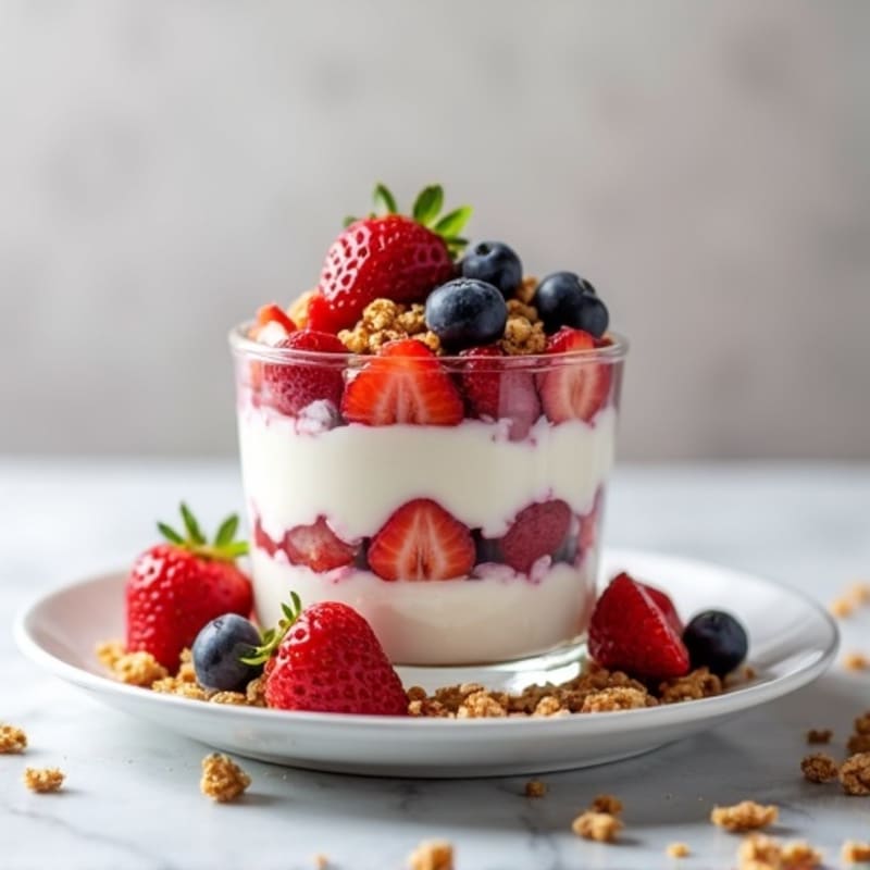 Greek Yogurt Protein Parfait with Mixed Berries