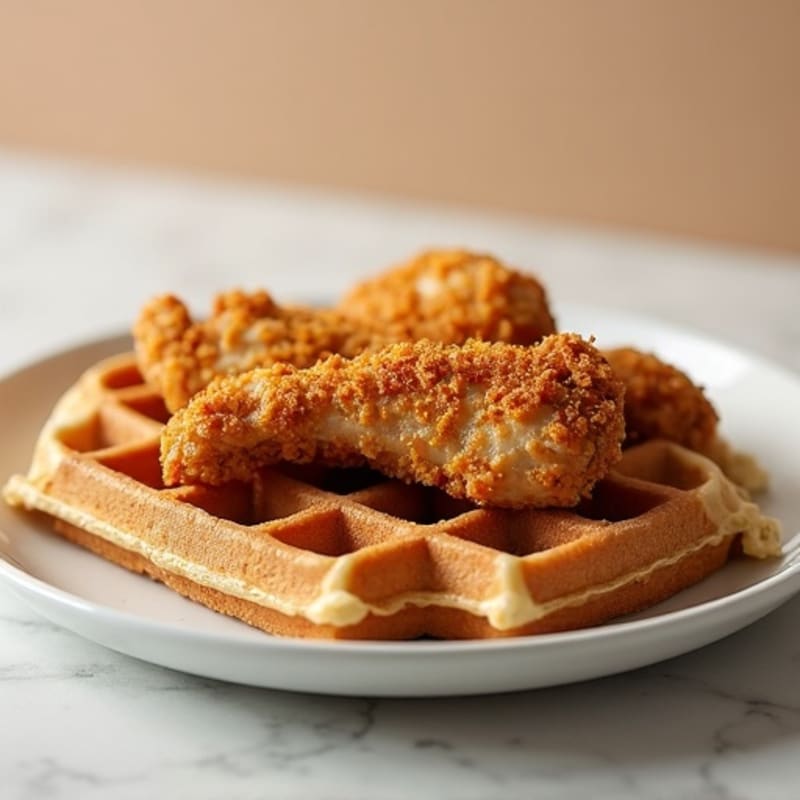 Crispy Baked Chicken and Whole Wheat Waffles