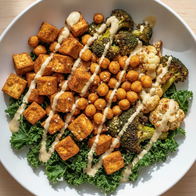 Roasted Vegetable and Chickpea Buddha Bowl