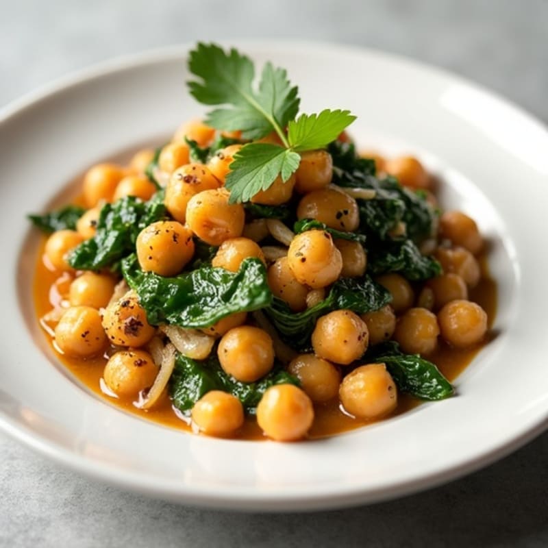 Creamy Coconut-Spiced Chickpea and Spinach