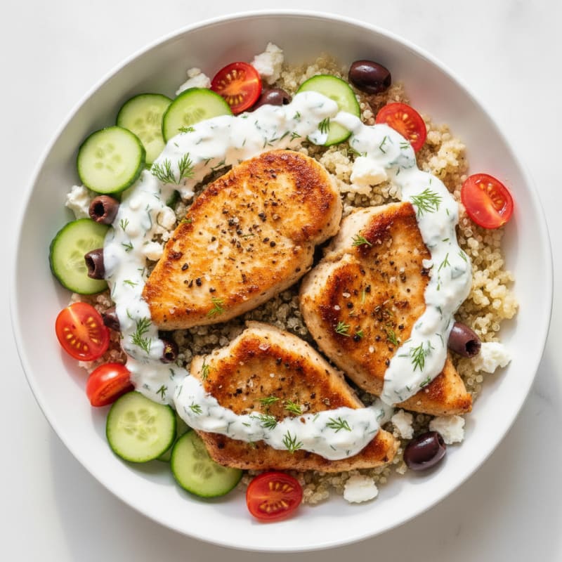 Savory Greek Yogurt Chicken Dinner Bowl