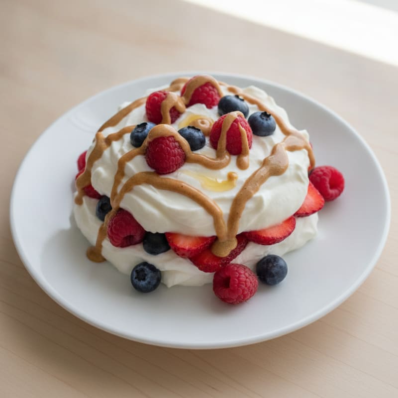 Greek Yogurt Protein Parfait with Mixed Berries and Almond Butter