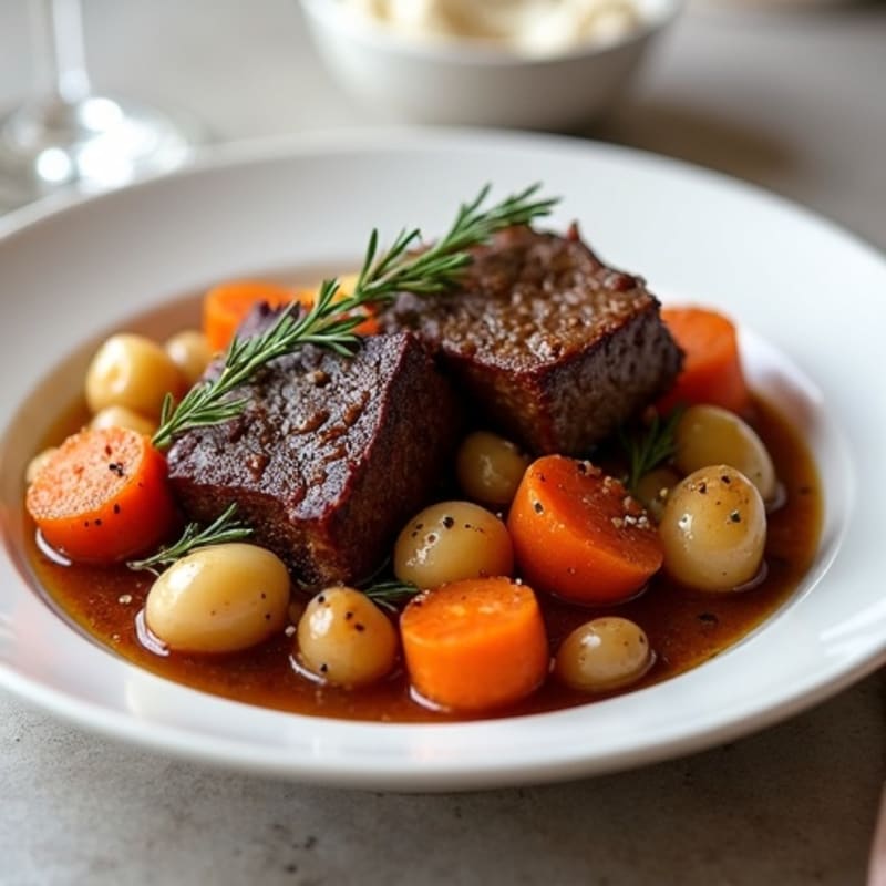 Red Wine Braised Short Ribs with Root Vegetables