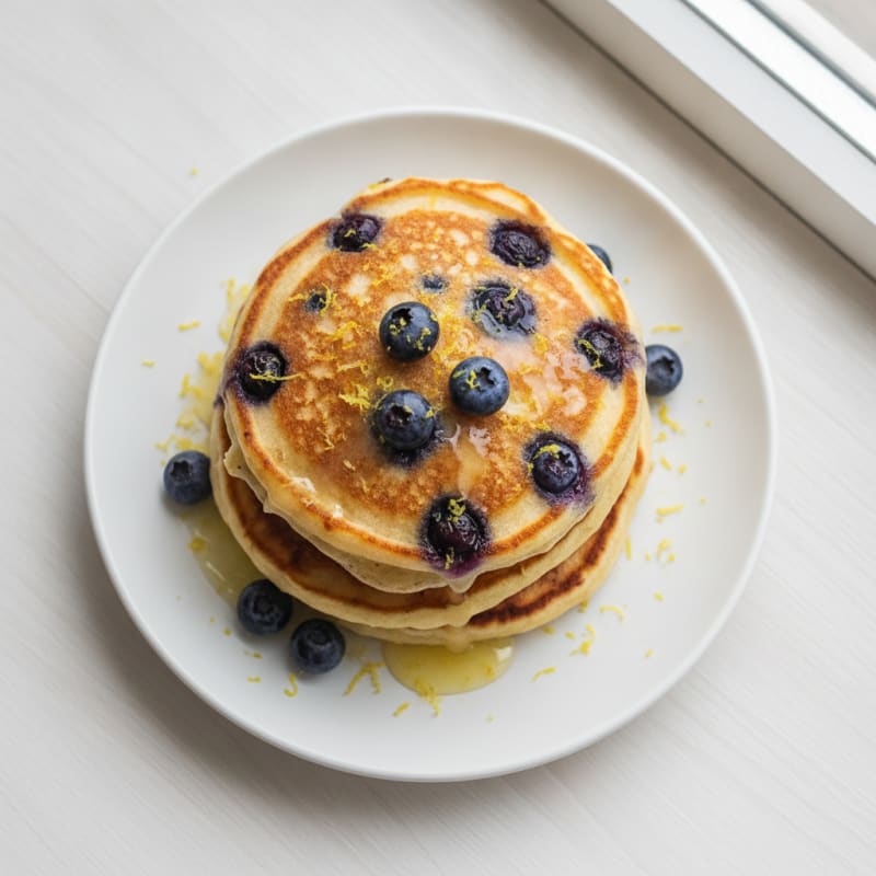 Blueberry Ricotta Pancakes with Lemon Zest