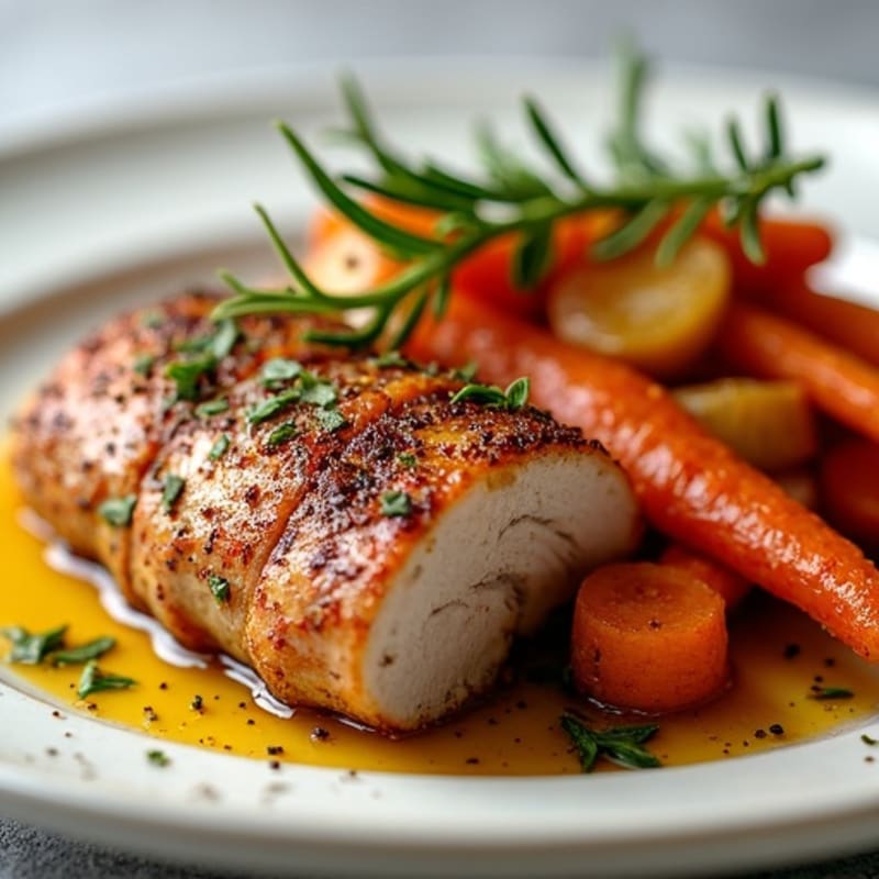 Crispy Herb-Roasted Pork Tenderloin with Roasted Root Vegetables