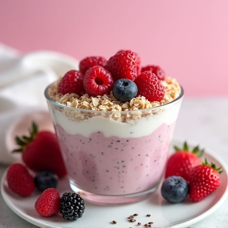 Vanilla-Berry Protein Overnight Oats