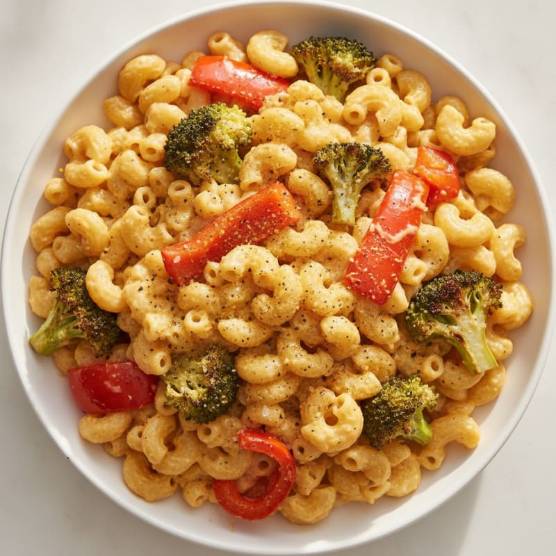 High-Protein Macaroni with Roasted Vegetables
