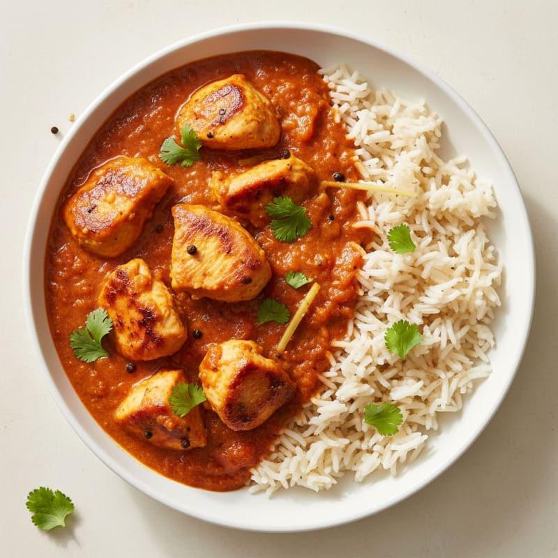Creamy Spiced Chicken Masala with Basmati