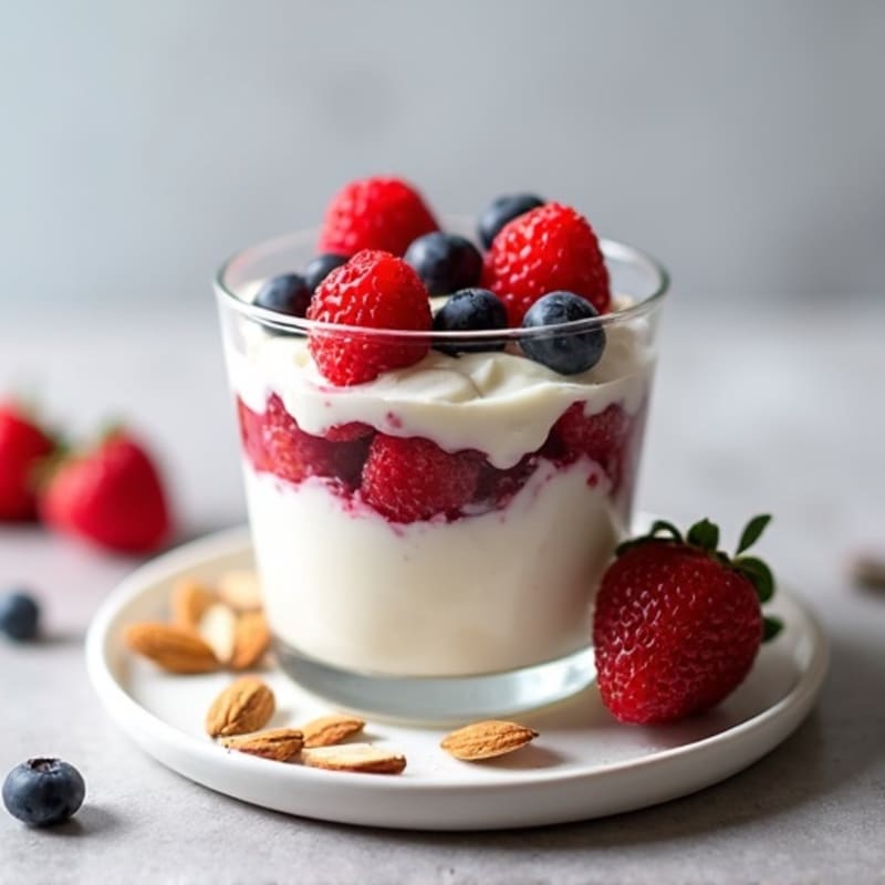 Greek Yogurt Protein Parfait with Mixed Berries