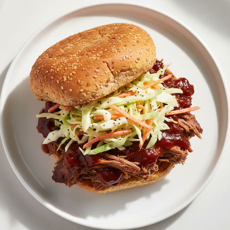 Smoky BBQ Brisket Sandwich with Tangy Slaw