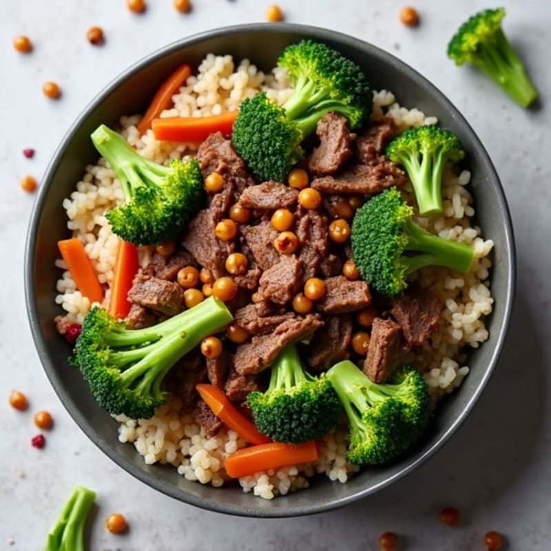 Ginger-Garlic Beef and Broccoli Rice Bowl