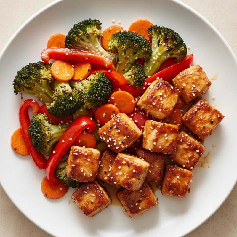Crispy Teriyaki Chicken with Roasted Vegetables