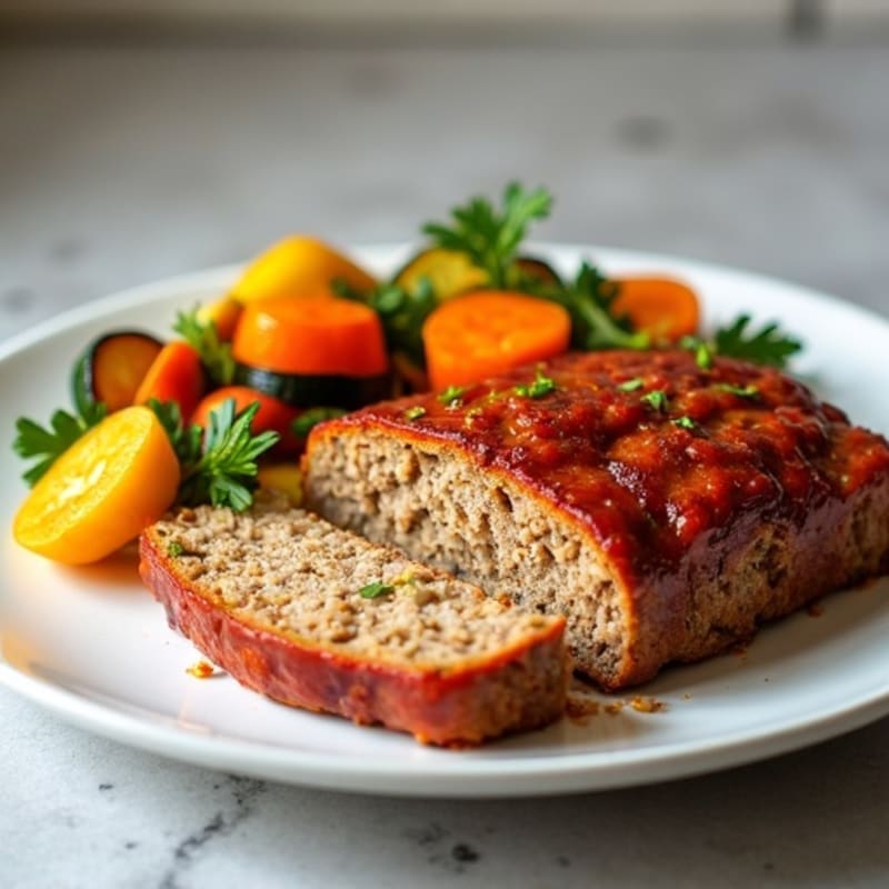 Lean Meatloaf with Roasted Vegetables