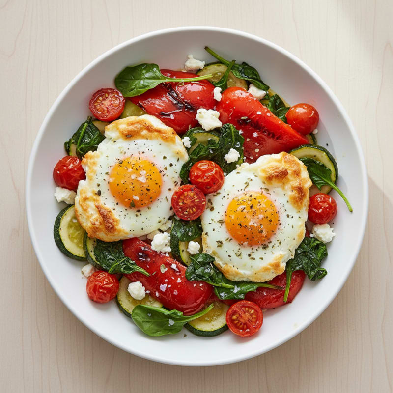 Baked Eggs with Roasted Vegetables