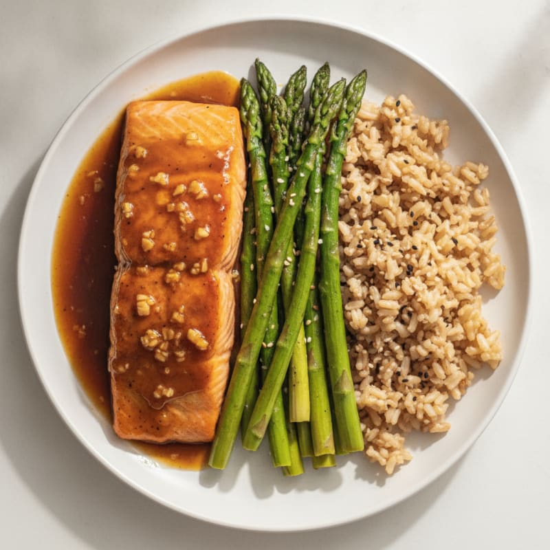 Teriyaki Glazed Salmon with Asparagus