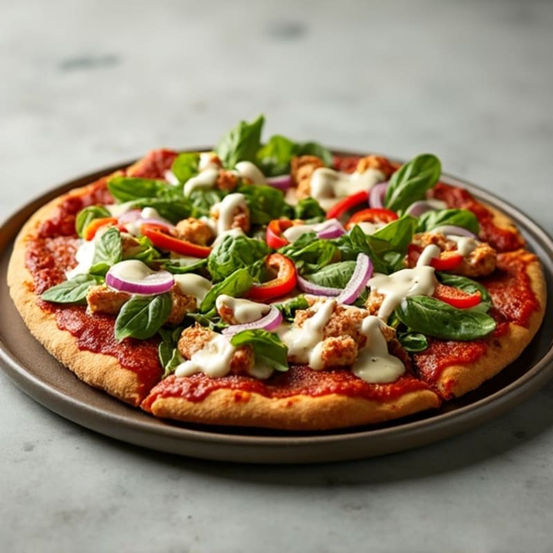 Crispy BBQ Ranch Chicken Pizza with Fresh Greens