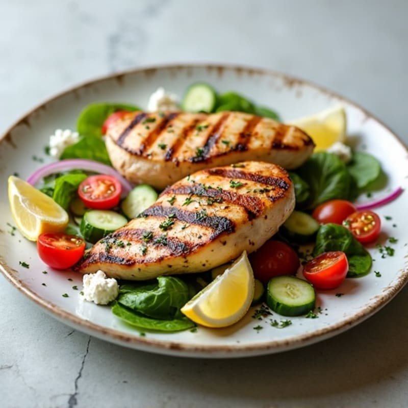 Herb-Grilled Chicken with Fresh Feta Salad
