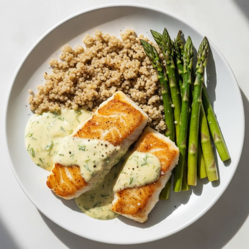 Pan-Seared Cod with Lemon-Dill Sauce