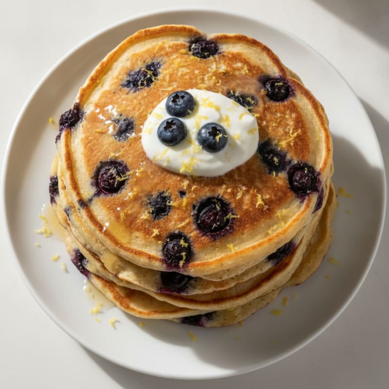 Blueberry Ricotta Pancakes with Lemon Zest