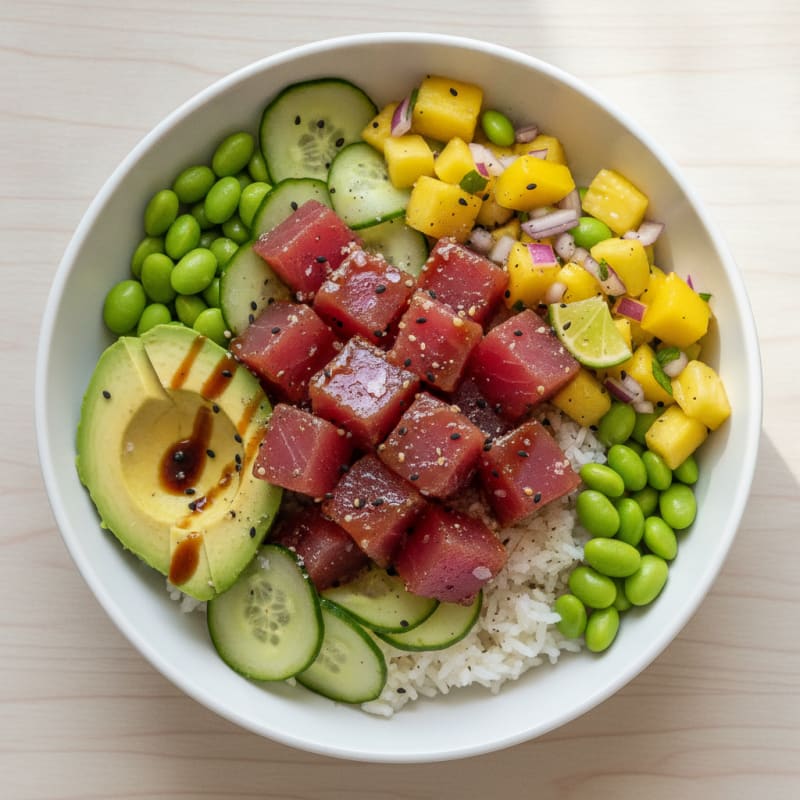 Ahi Tuna Poke with Tropical Salsa
