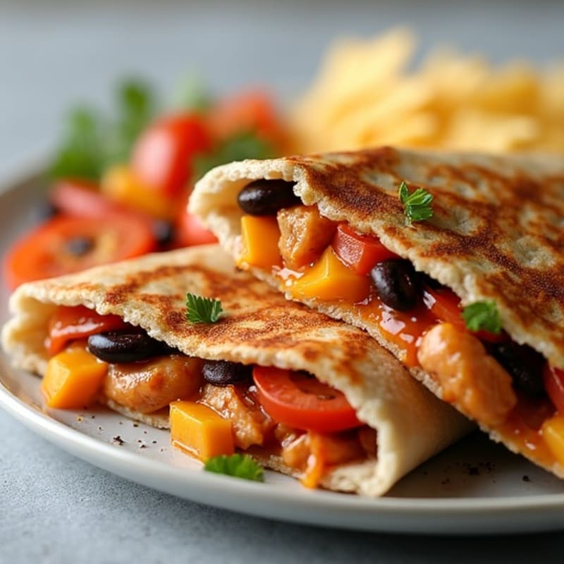 Smoky BBQ Chicken and Black Bean Quesadilla