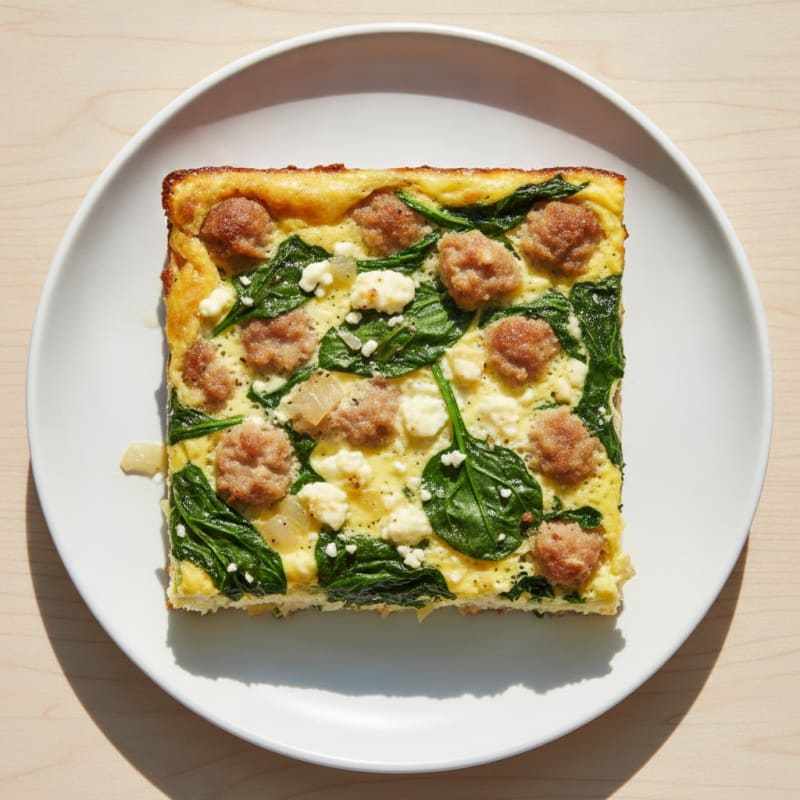 Sausage and Spinach Egg Bake