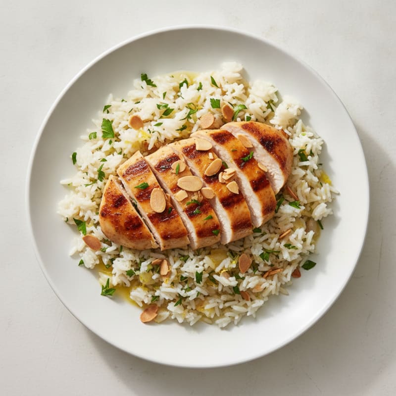 Lemon Herb Rice Pilaf with Toasted Almonds