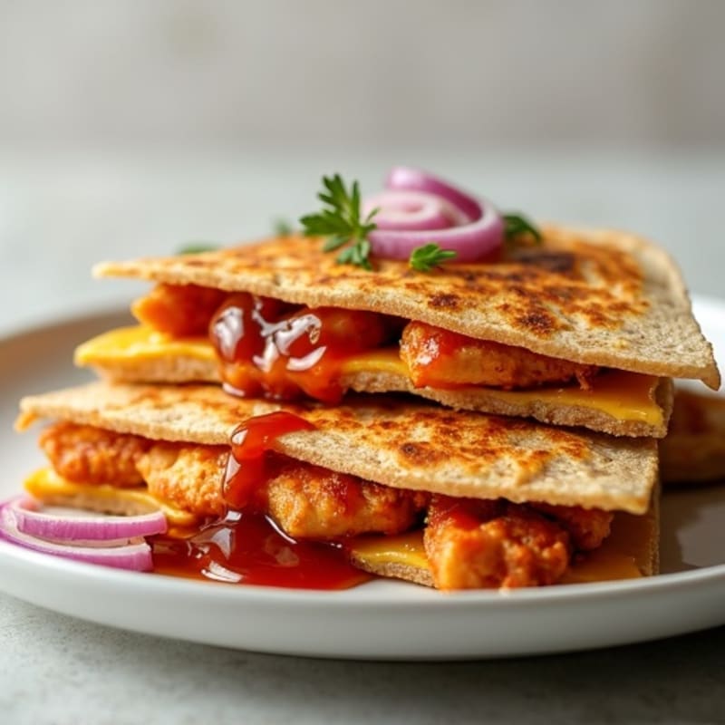 Healthy Crispy BBQ Chicken Quesadilla