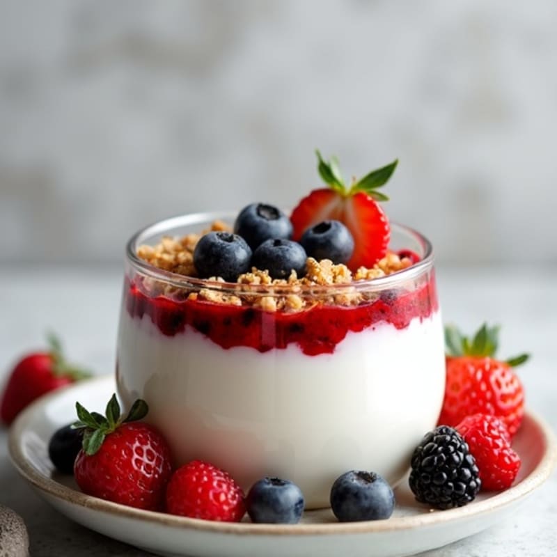 Creamy Greek Yogurt with Mixed Berries and Vanilla Protein