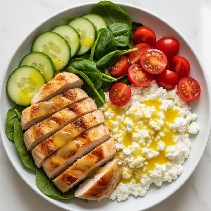 Chicken and Cottage Cheese Power Bowl
